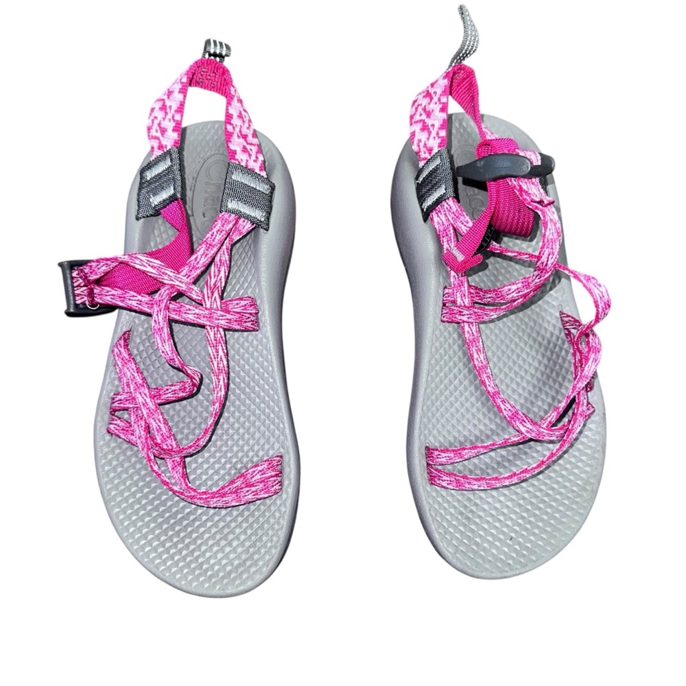 Chaco ZX1 Ecotread Sandals Youth Size 4 Pink Gray Hiking Outdoor Girls
